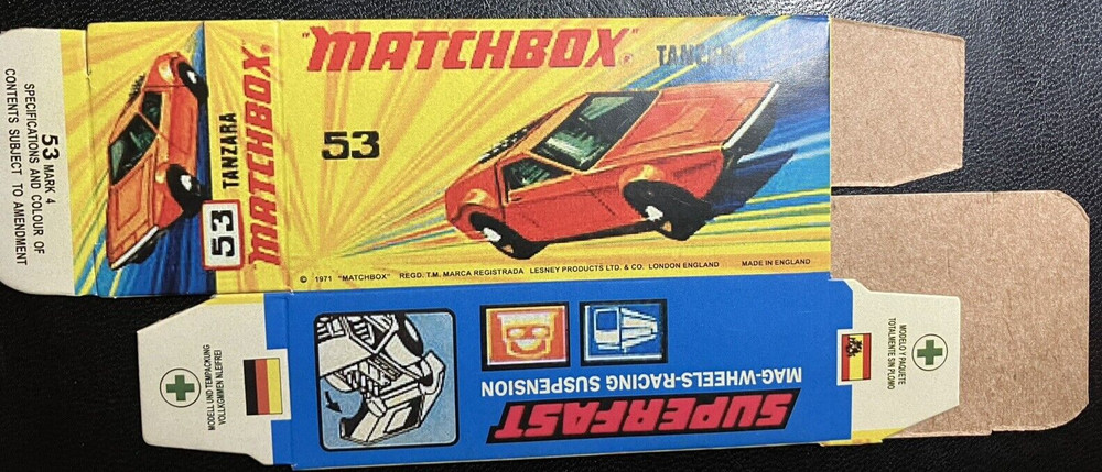 Matchbox Lesney Superfast #53 Tanzara Type I Repro Box