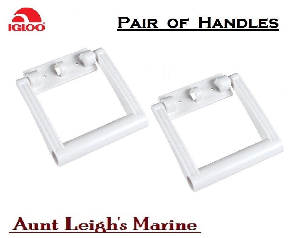 Replacement Pair (2) White Plastic Swing-Up Handles Igloo Cooler Part 21023