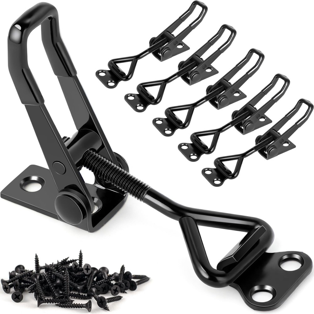 6 Pack Adjustable Toggle Latch Clamp, Upgraded Clamp Black