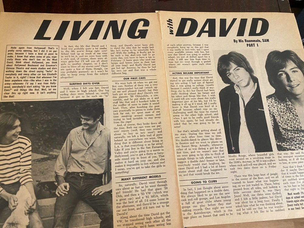David Cassidy, Two Page Vintage Clipping