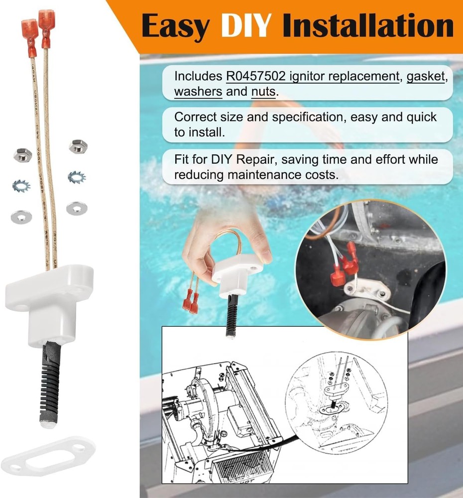 R0457502 Hot Surface Ignitor Replacement Fit for Zodiac Jandy Legacy LRZE Pool