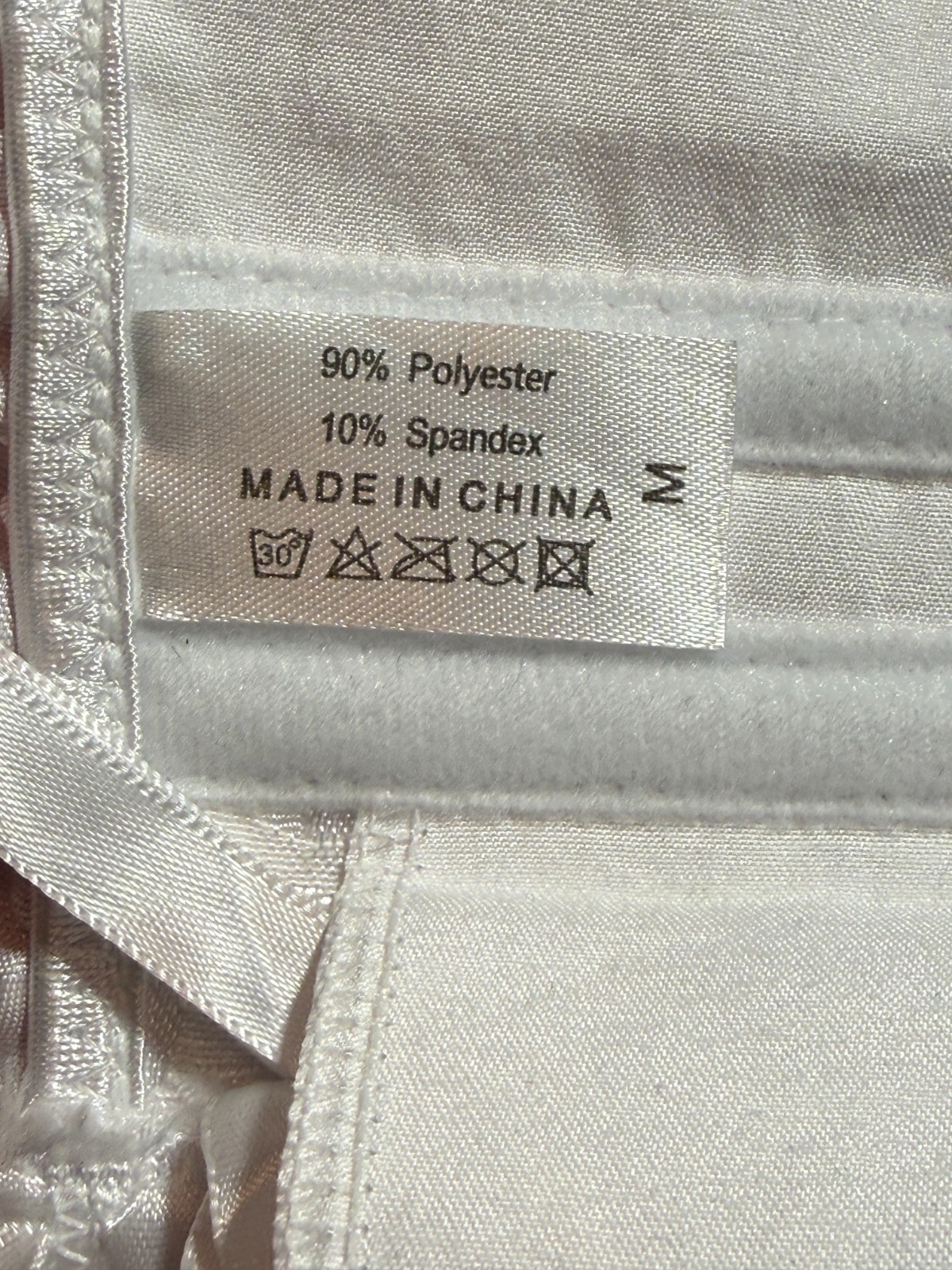 Sexy Satin White Lace Up Bustier Overbust Boned Corset Lingerie Women's Size M