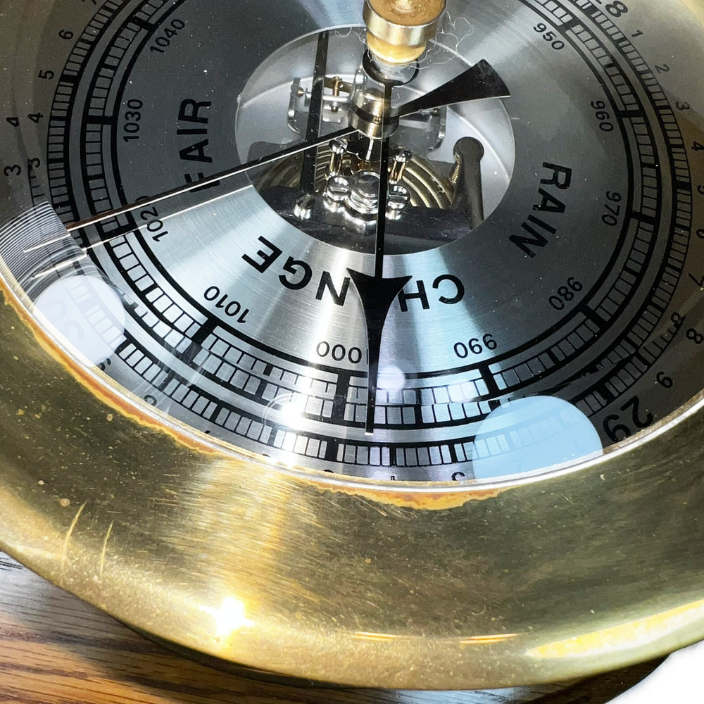 Bell Clock Co Solid Brass Ship Clock & Barometer Weather Station Tested