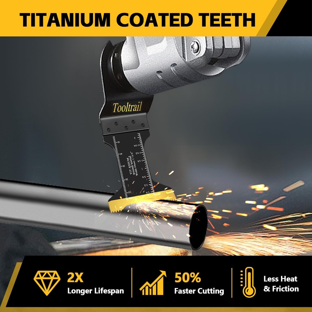 Tooltrail 30 PCS Titanium Oscillating Tool Blades Metal Cutting,Universal Multi