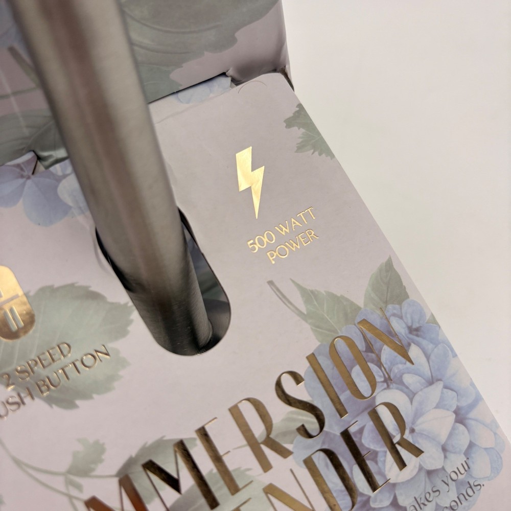 Dwell Studio Immersion Blender 2-Speed Blue Hydrangea Floral Immersion Blender