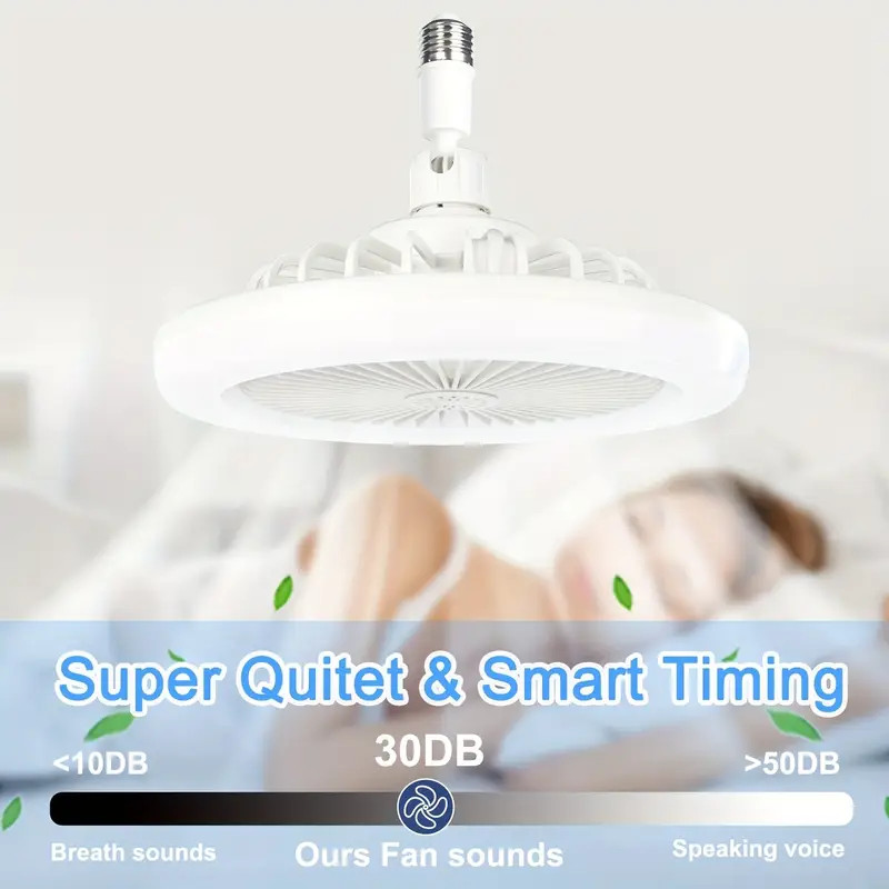Socket Ceiling Fans with Lights and Remote- Socket Fan light with Dimmable Led