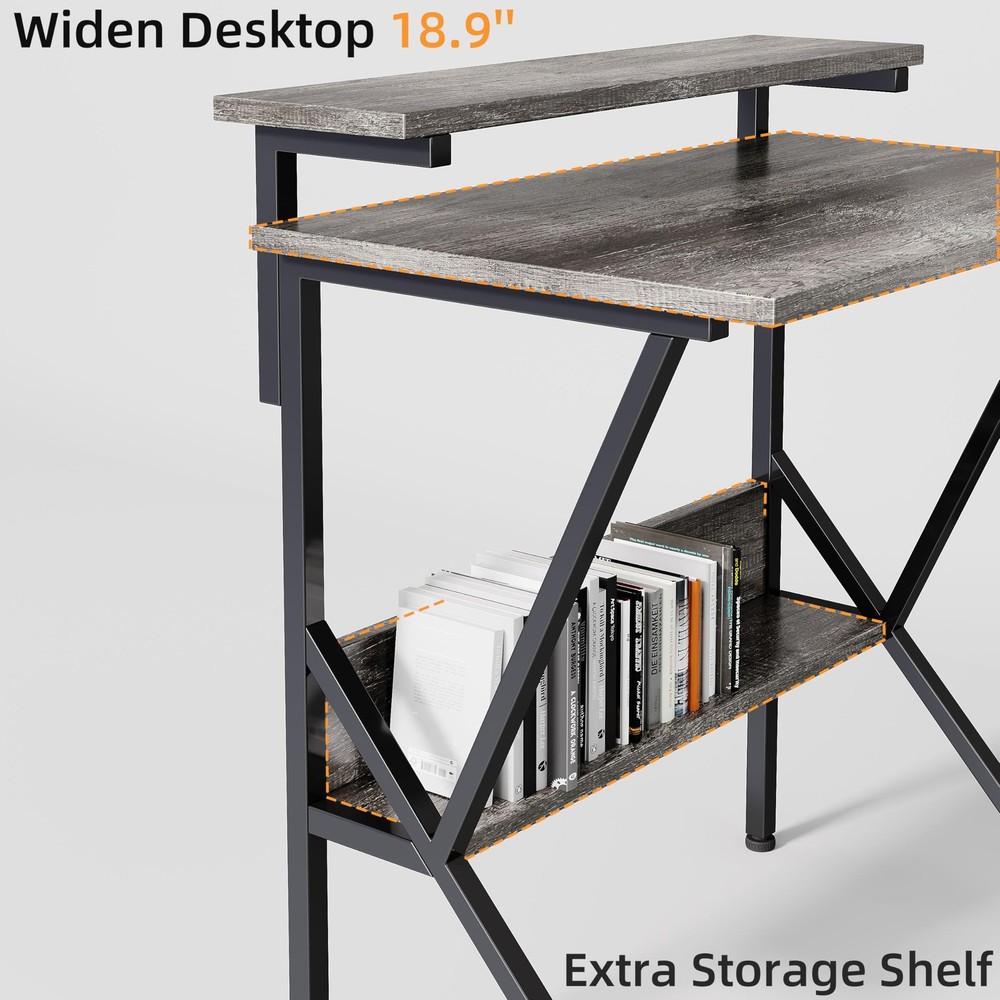 Small Desk, Small Computer Desk for Small Spaces, 27.5 Inch Computer Desk wit...