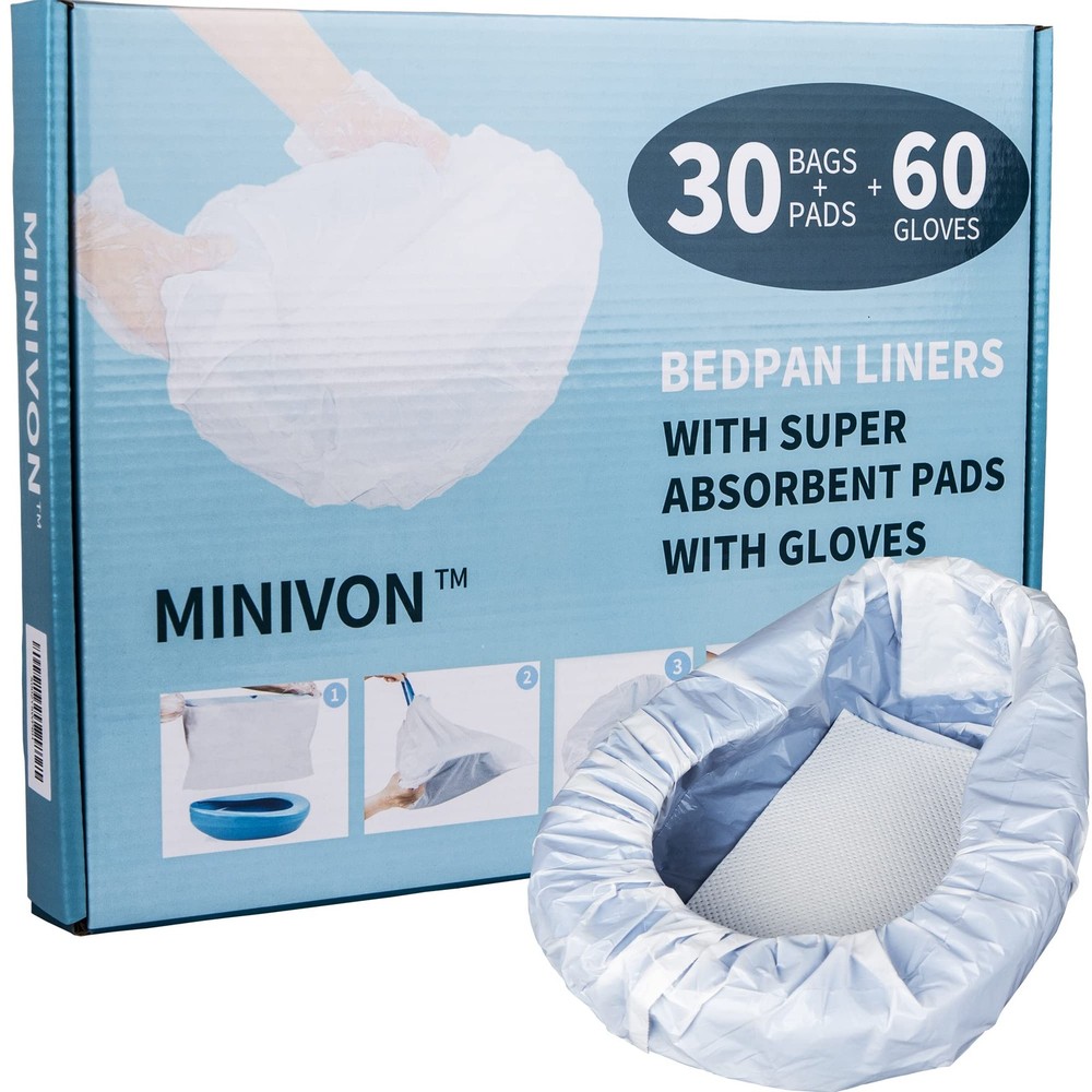 Bedpan Liners with Super Absorbent Pads - Value Pack 30 Count - Bed pan Bag D...