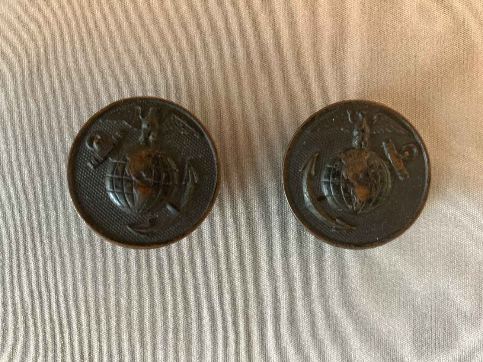 WWI USMC EGA Collar Discs - Pair