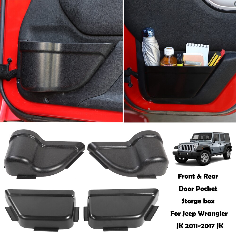 Front & Rear Door Net Pocket Storage Box Organizer For Jeep Wrangler JK 11+ 4-Dr