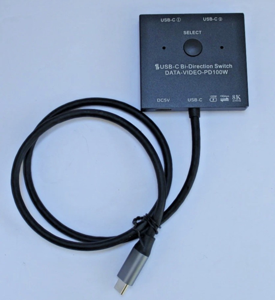 8K USB C Switch USB C Switcher For 2 Computers Bi Directional USBC KVM Switch