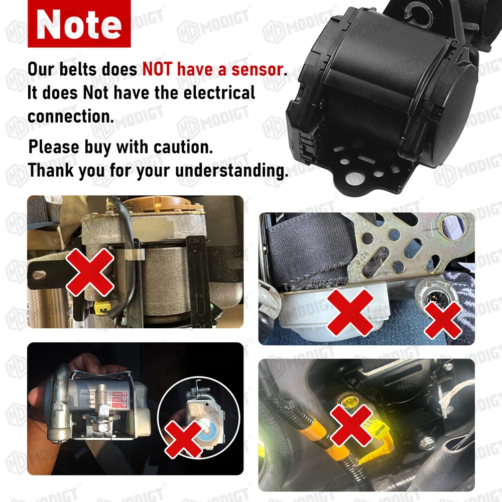 For Toyota Highlander Retractable & Adjustable 3 Point Seat belt Gray Replace