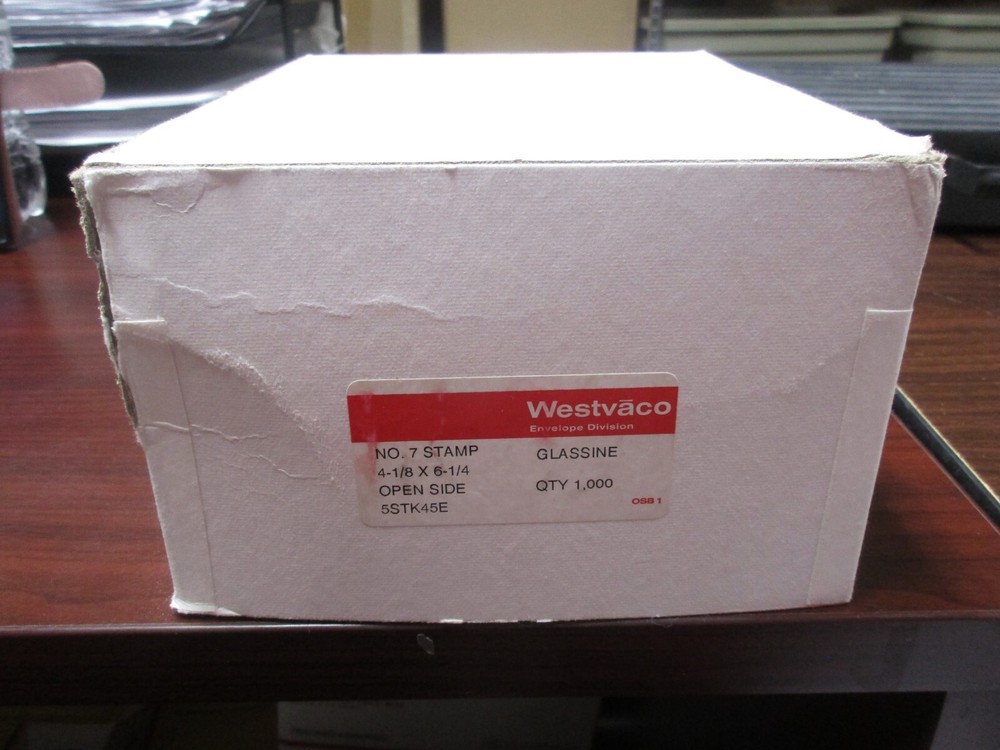 WESTVACO #7 GLASSINE ENVELOPE 4-1/8 X 6-1/4" OPEN SIDE QTY 1000 WITH FREE SHP!