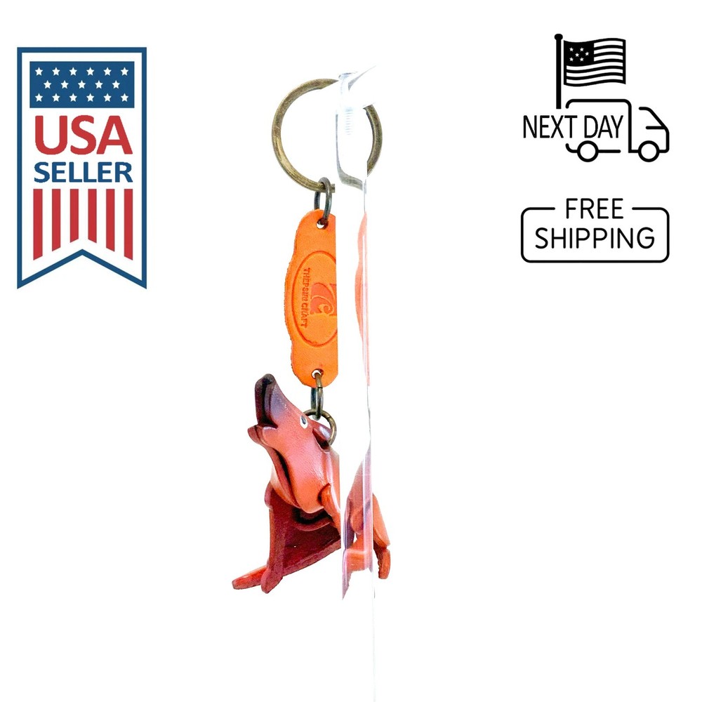 Wolf Handmade Leather Keyring