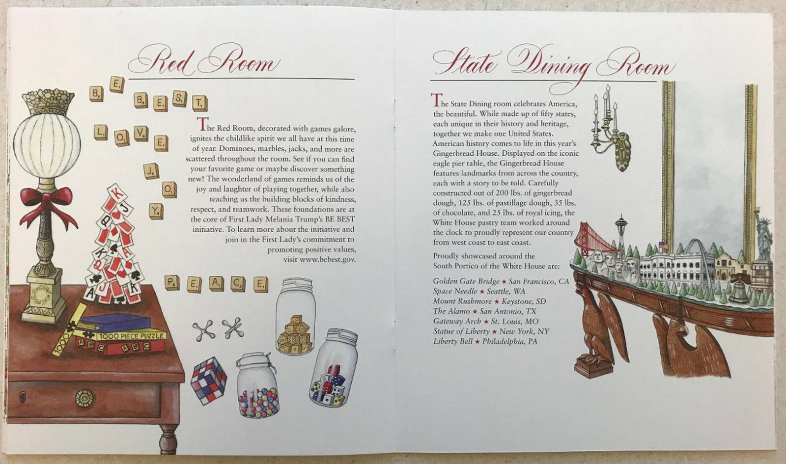 Donald Trump Melania 2019 White House Christmas Holidays Tour Book Program POTUS