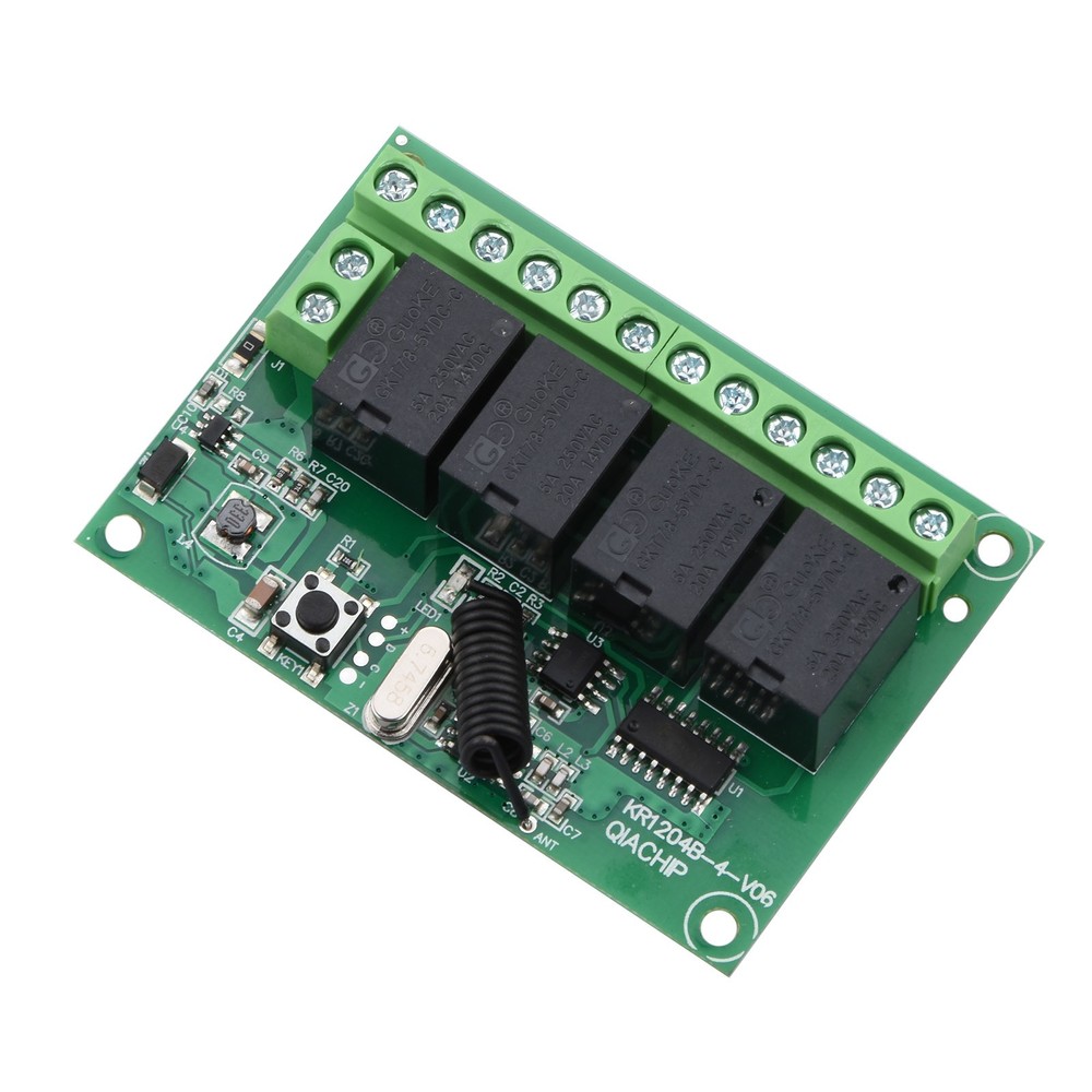 DC 4-Channel 443MHz Wireless RF Remote Control Relay Switch For more Control