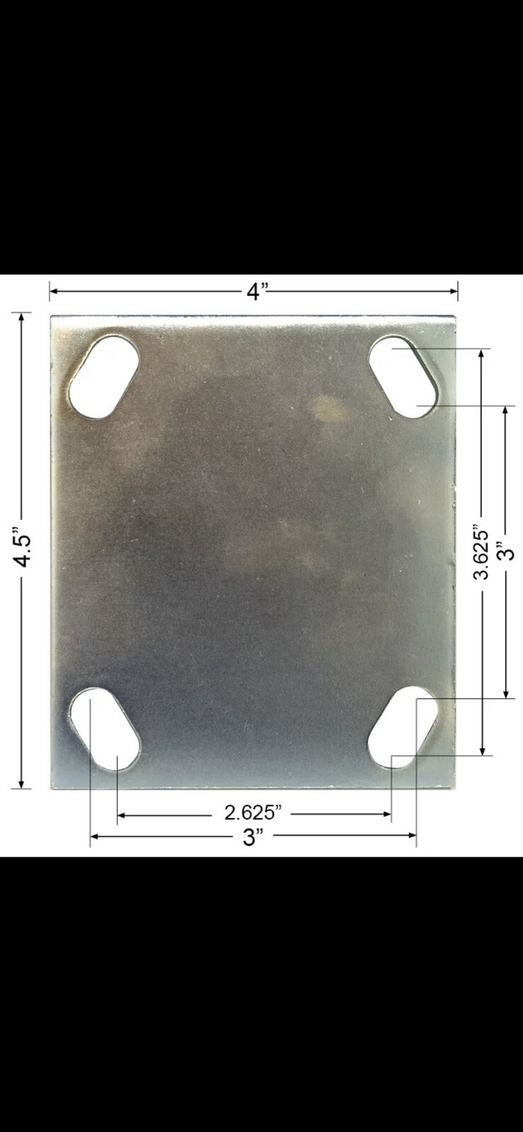 8x caster wheel mounting plates 1/4” steel (Set Of 8 Caster Plates)