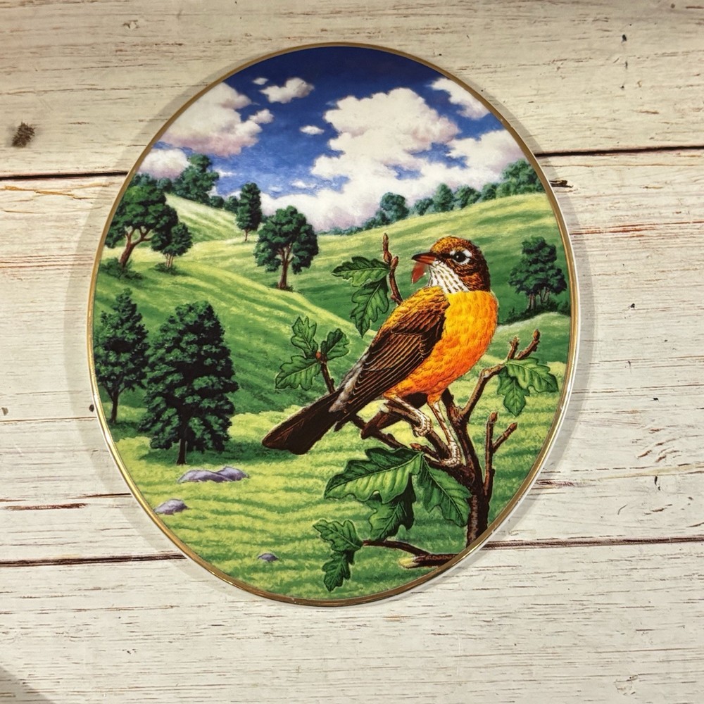 5.5” Oval  Ceramic Bird Plaque