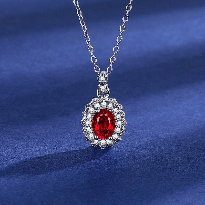 1Ct Lab Created Red Diamond Pendant