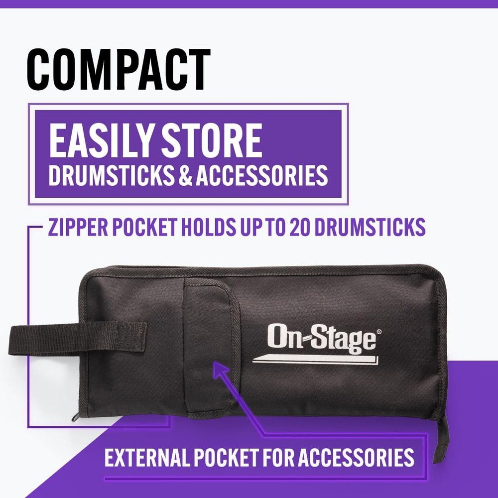 On-Stage Student Percussion Kit - Maple Drumsticks, Rubber Mallets,