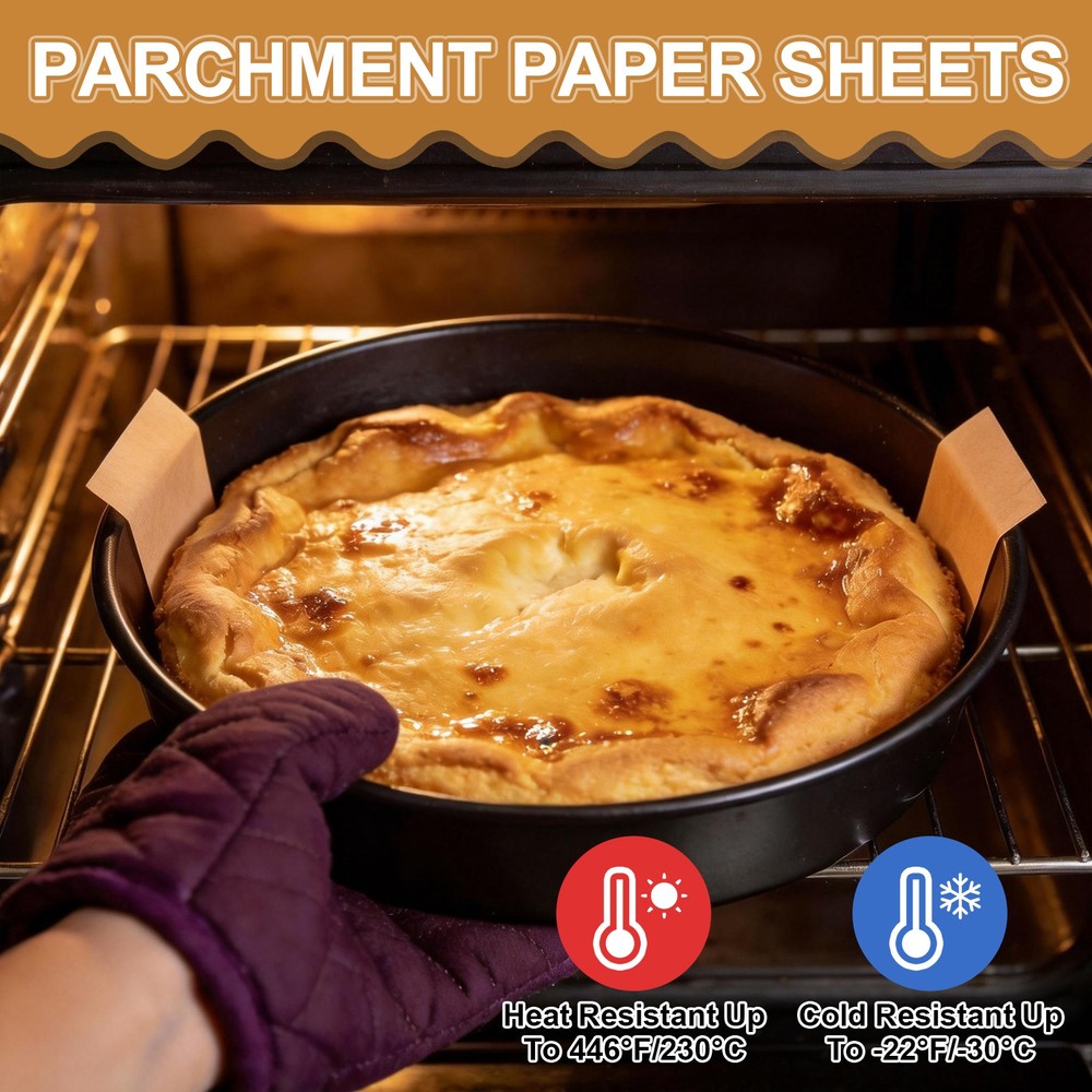 40 Sheets Parchment Paper Rounds, 9" Circle Baking Sheets, Brown