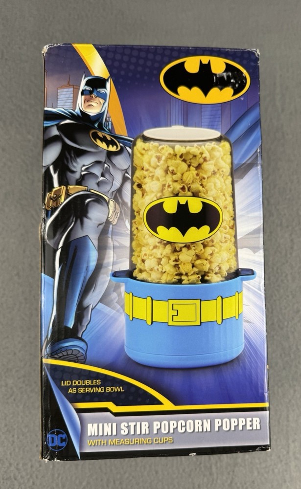 DC Comics TM Batman Mini Stir Popcorn Maker Popper~Open Box~See Description