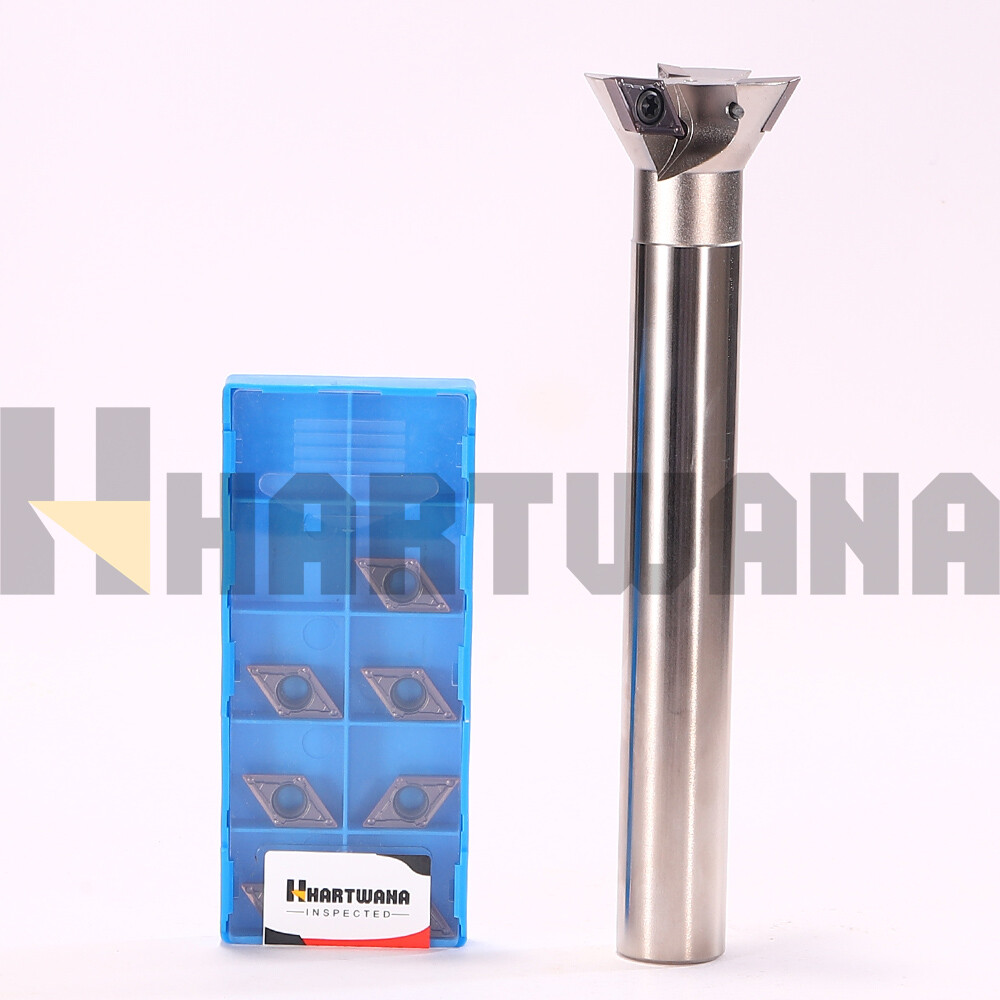 60 Degrees Dovetail Milling Cutter Holder 20mm 3 Flutes DCMT110204 Inserts
