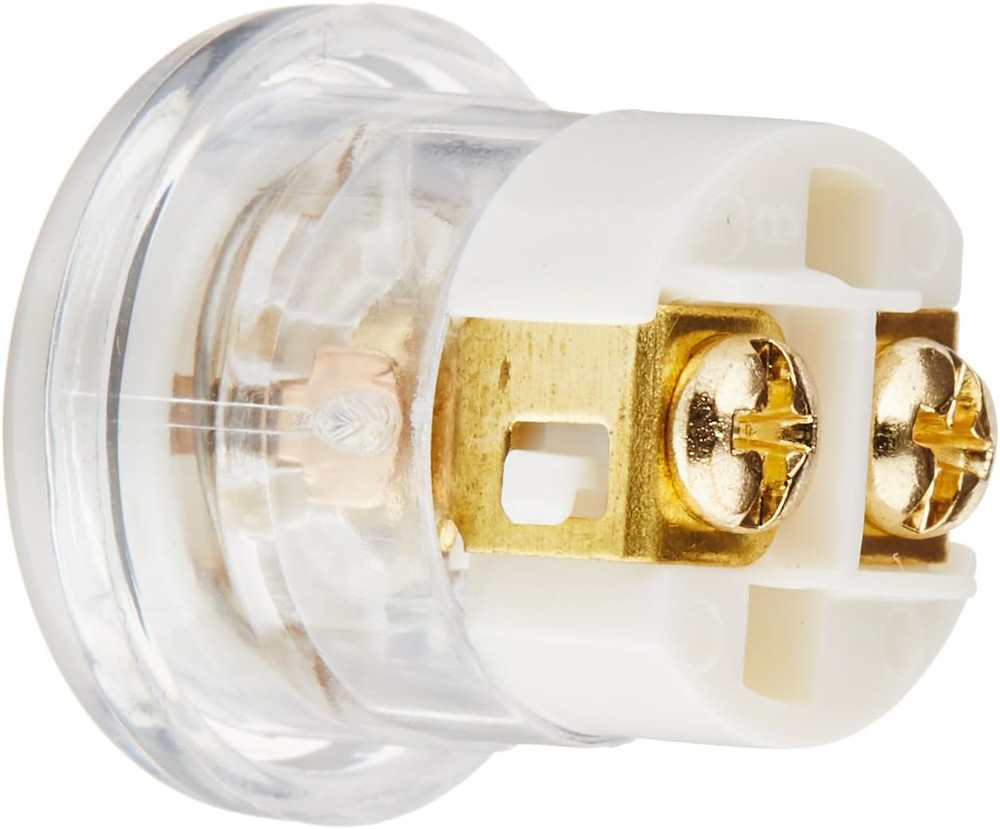 Lighted Circle Pushbutton Doorbell Kit, 0.81" Diameter, Clear and White