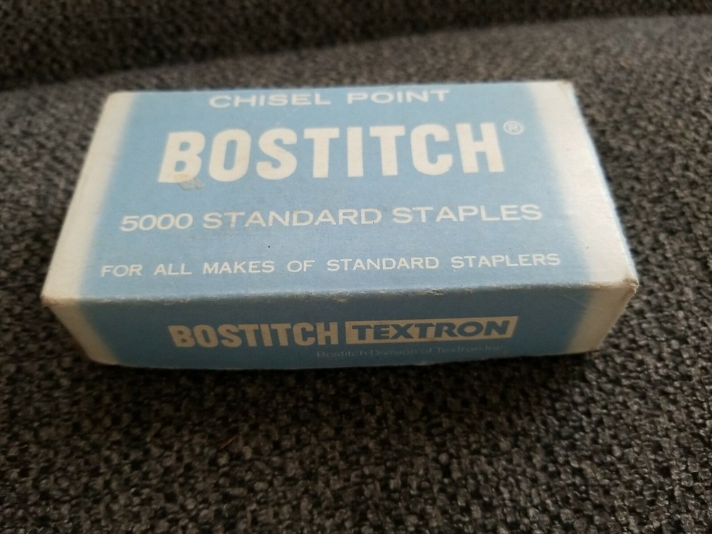 Vintage Bostitch Textron Chisel Point 5000 Standard Staples. 80% full.