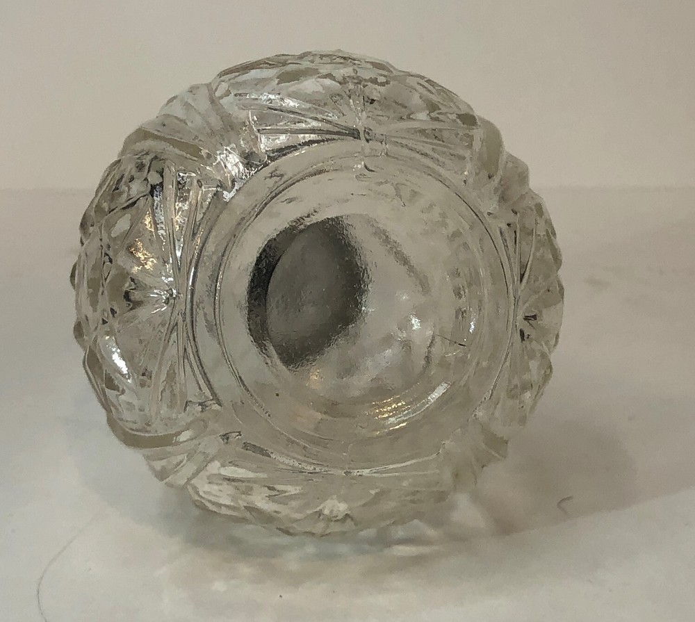 Antique Perfume Clear Designed Glass Bottle 'Empty