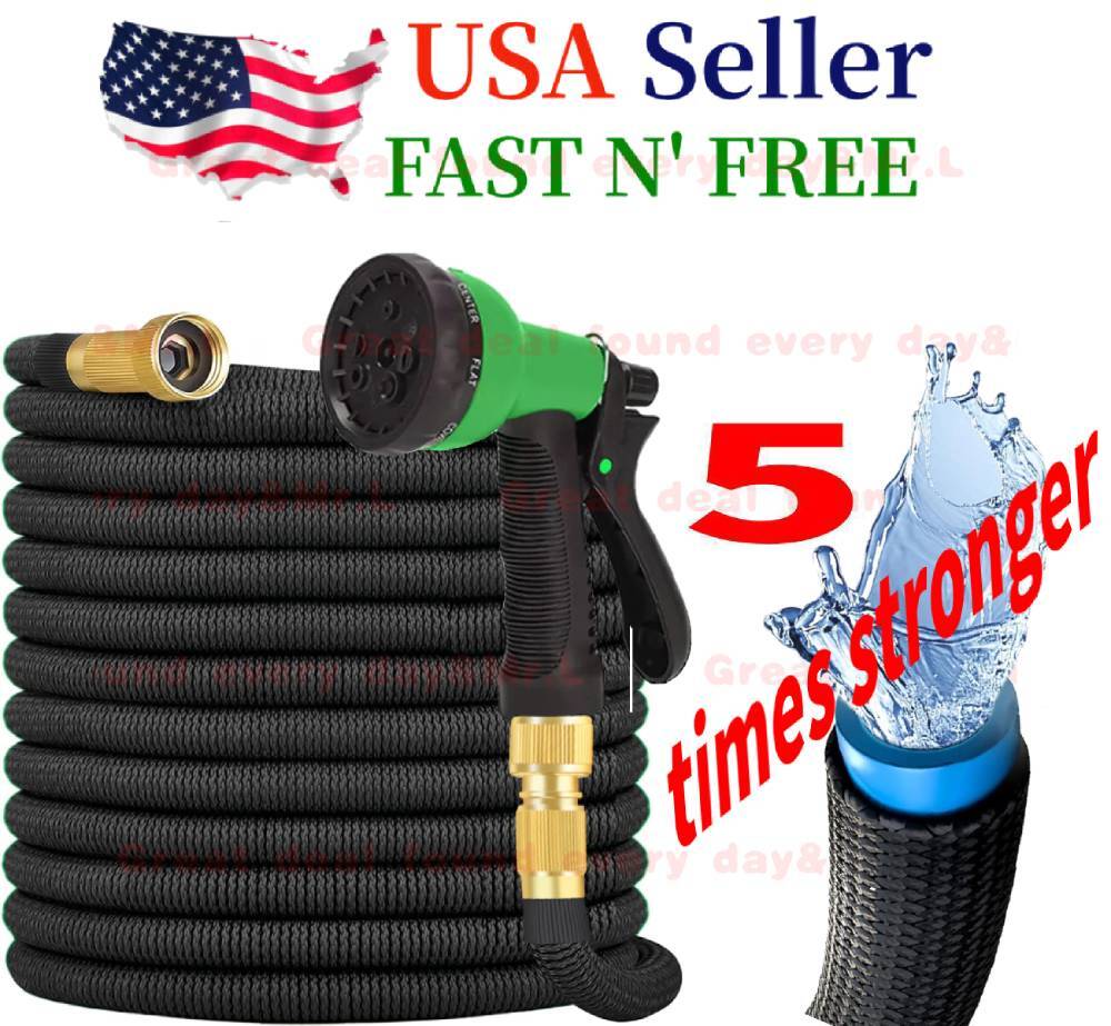 5 Time Stronger Deluxe Expandable Flexible Garden Hose Water Hose 25 50 75 100FT