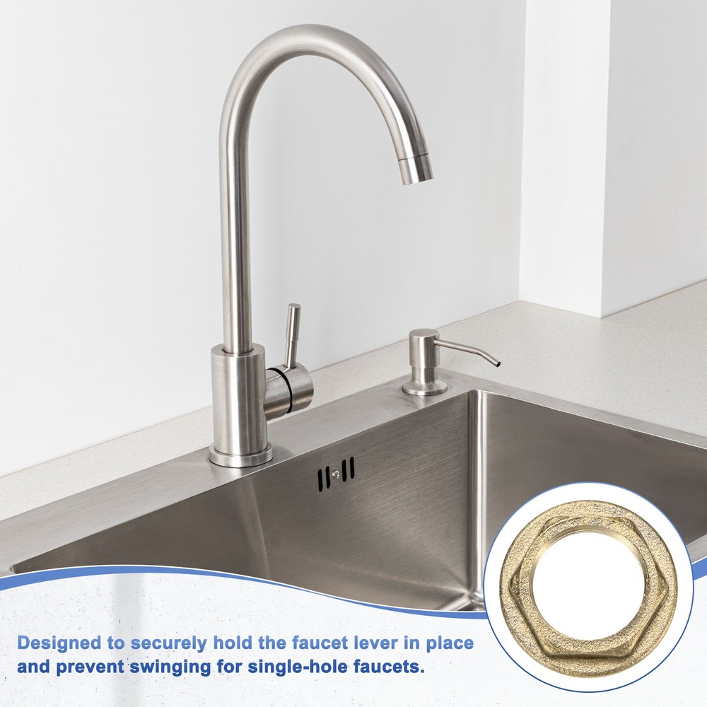 4 Pcs Brass G 3/8" Pipe Fitting Flange Hex Locknuts with Washer