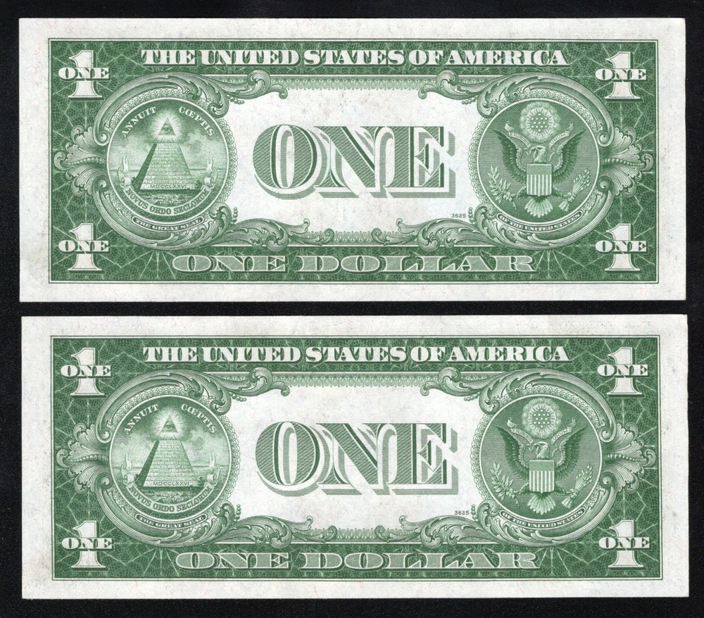 CONSECUTIVE 1935-B $1 SILVER CERTIFICATE NOTES (UNCIRCULATED) Fr 1611 0032