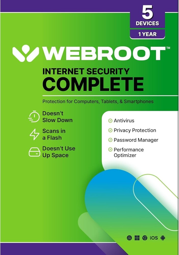 Internet Security Complete 2025: 5 Device Antivirus + Password Manager & Backup