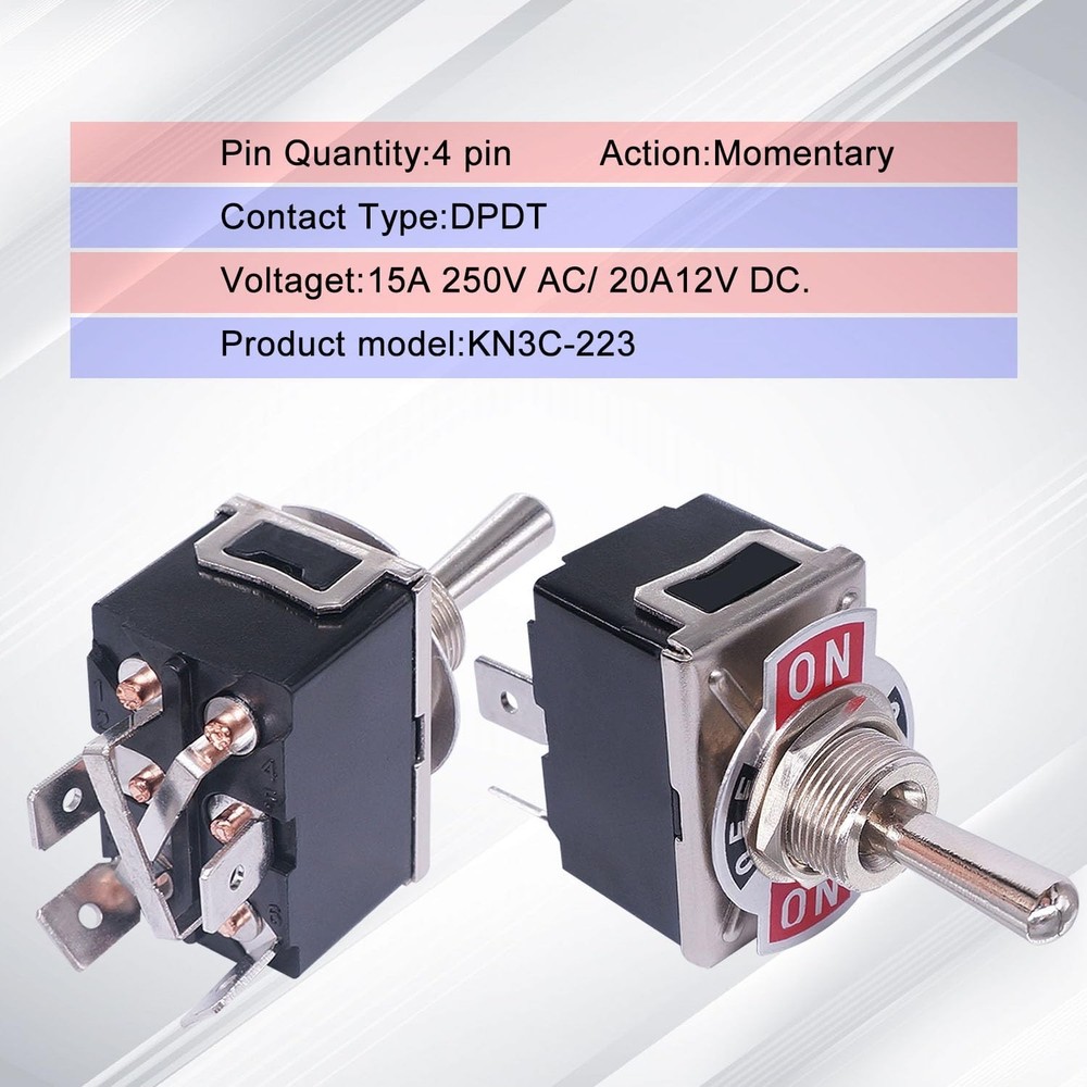Durable 4-Pin Toggle Switch for RV Motor Control - Momentary & Waterproof