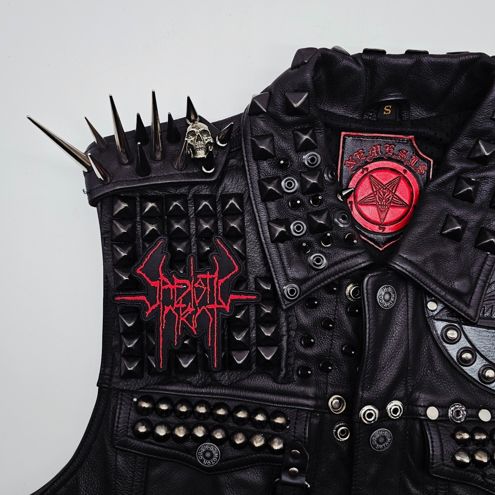 SADISTIC INTENT RED LOGO SHAPED EMBROIDERED PATCH