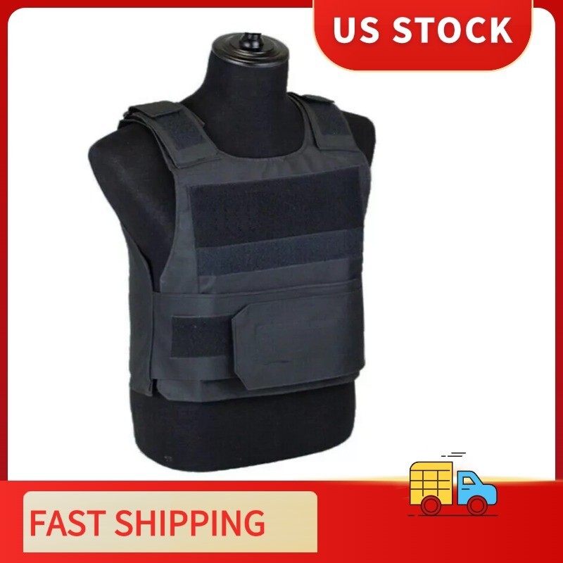 Body Bulletproof Vest Front Back Plates Armor Tactical Jacket Guard Security Kit