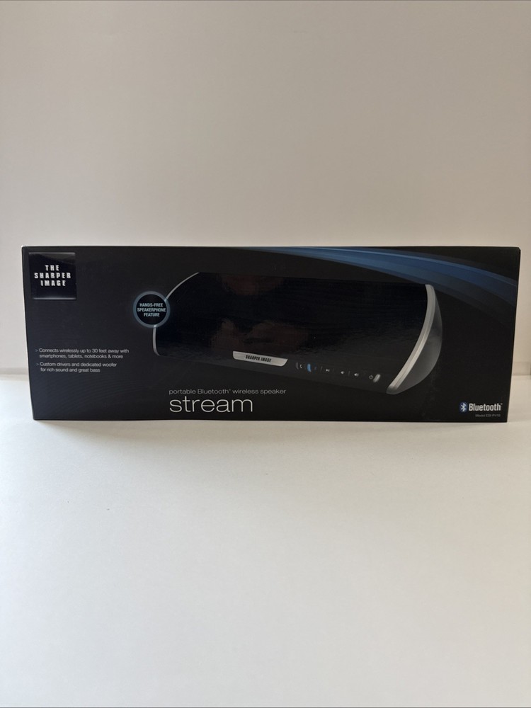 Sharper Image Stream Portable Bluetooth Wireless Speaker AC Or Battery Powered