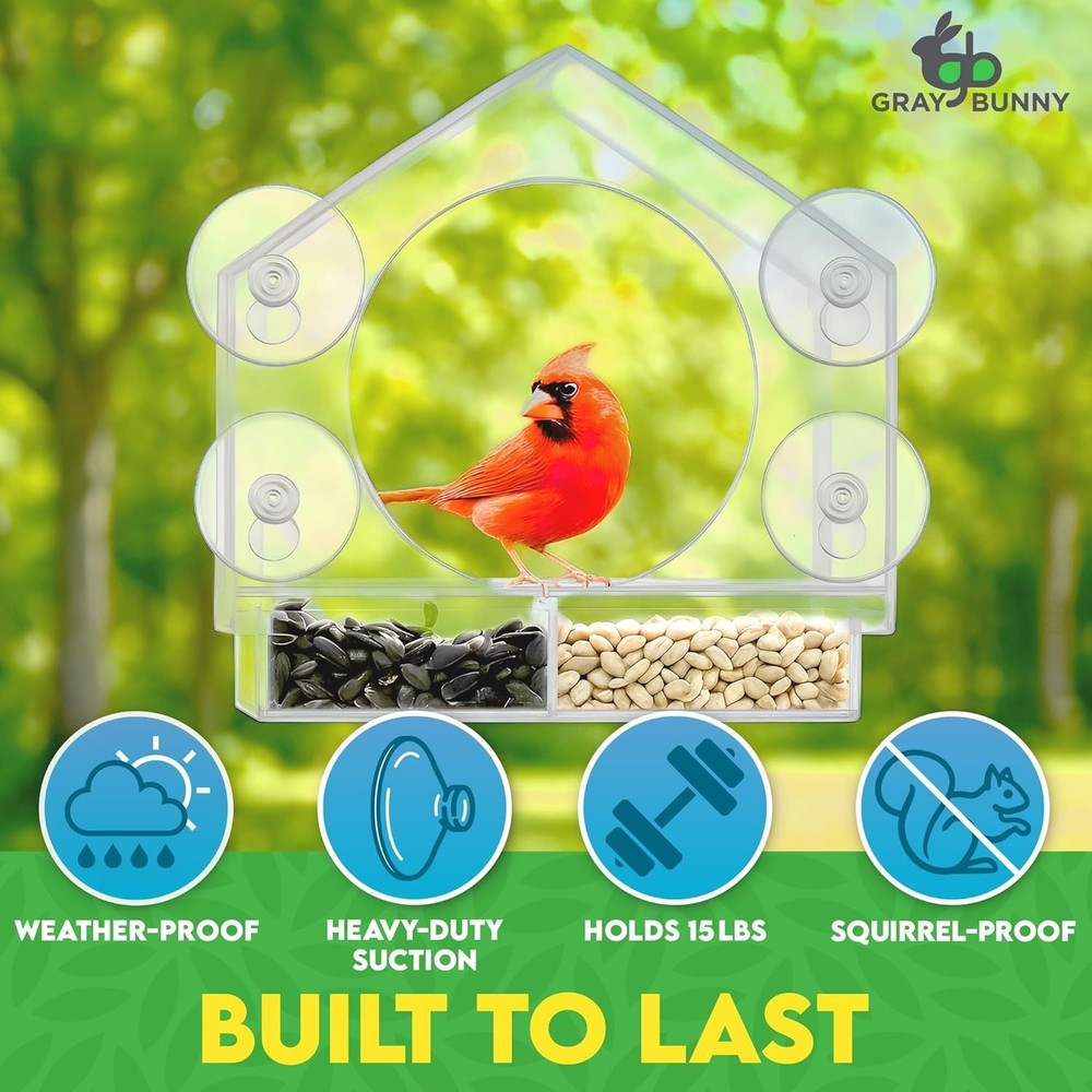 Window Bird Feeder with Strong Suction Cups