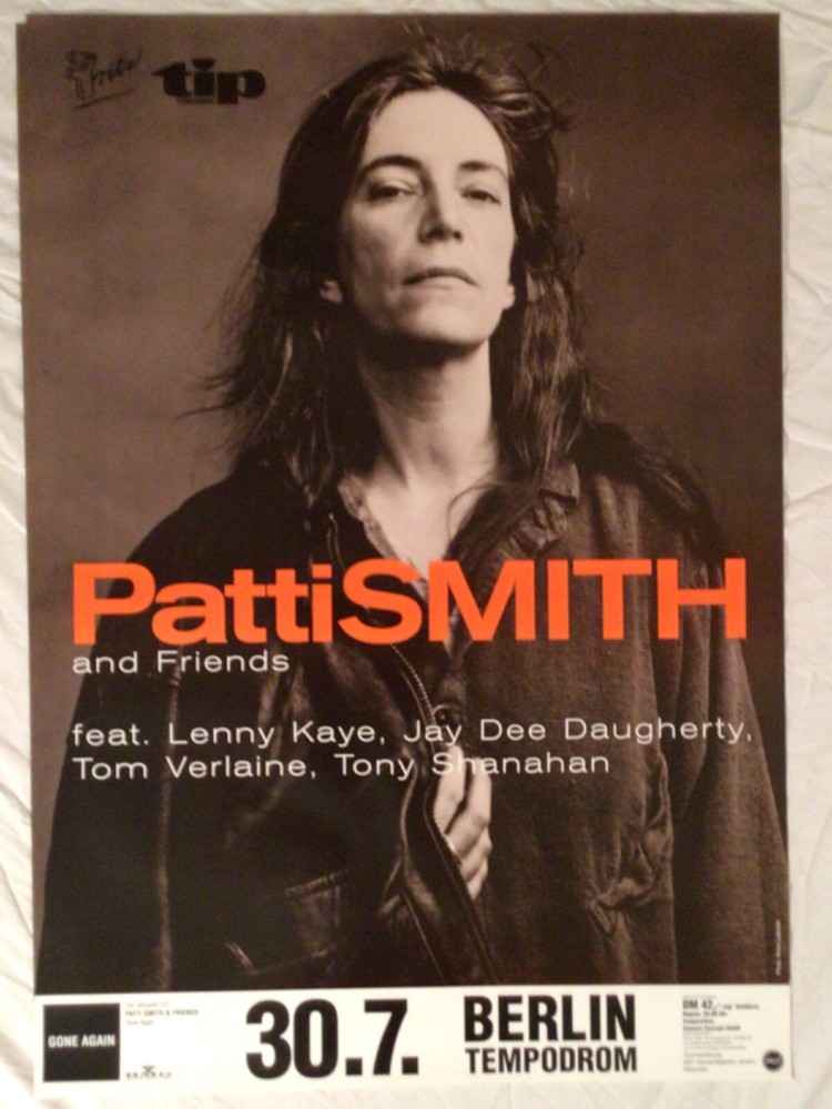 Patti Smith 1996 German Tour Poster Annie Leibovitz Photo Lenny Kaye Gone Again
