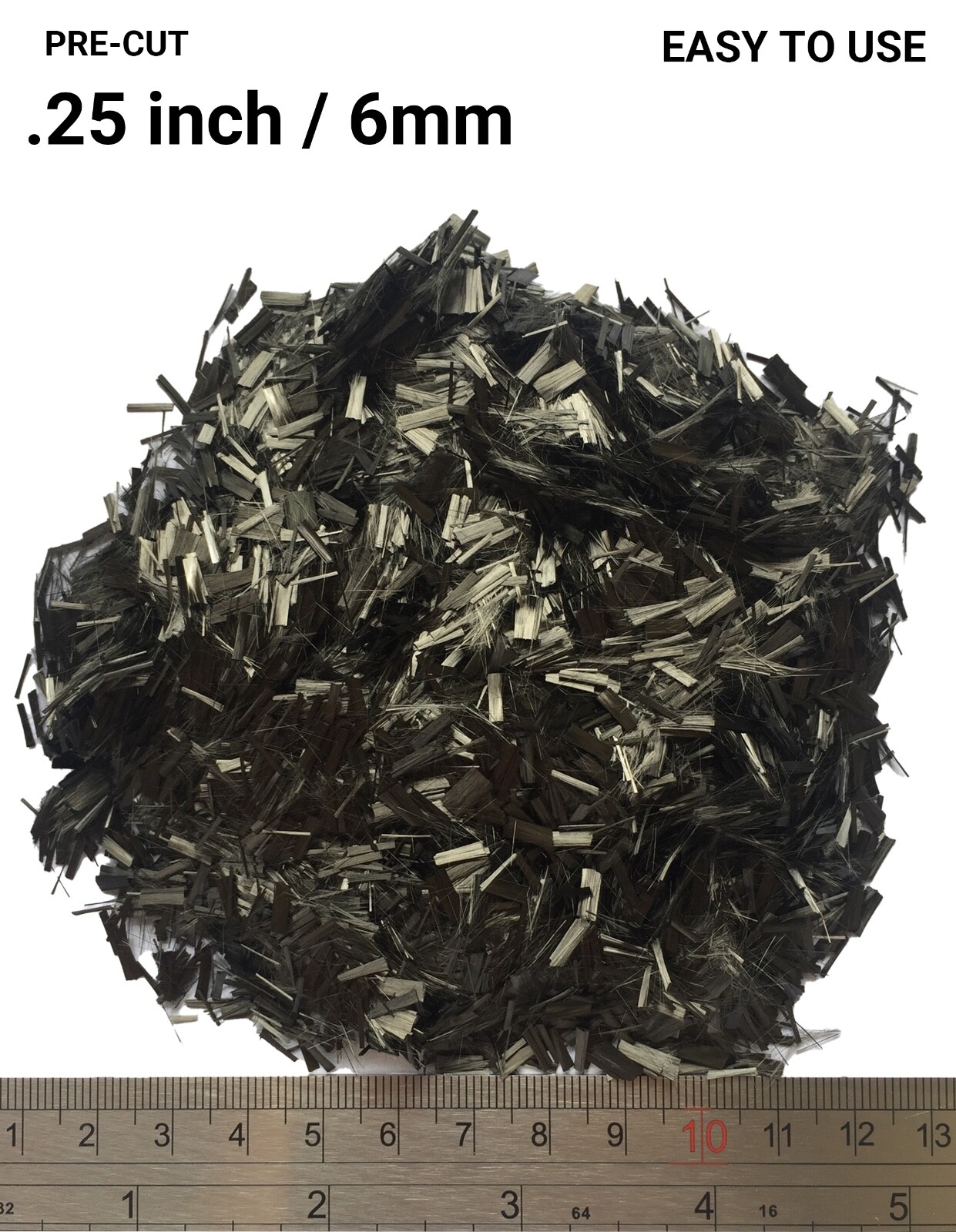 .25'' Chopped Carbon Fiber Flake 1.1 lb - 6mm High Strength Carbon Fiber Flakes
