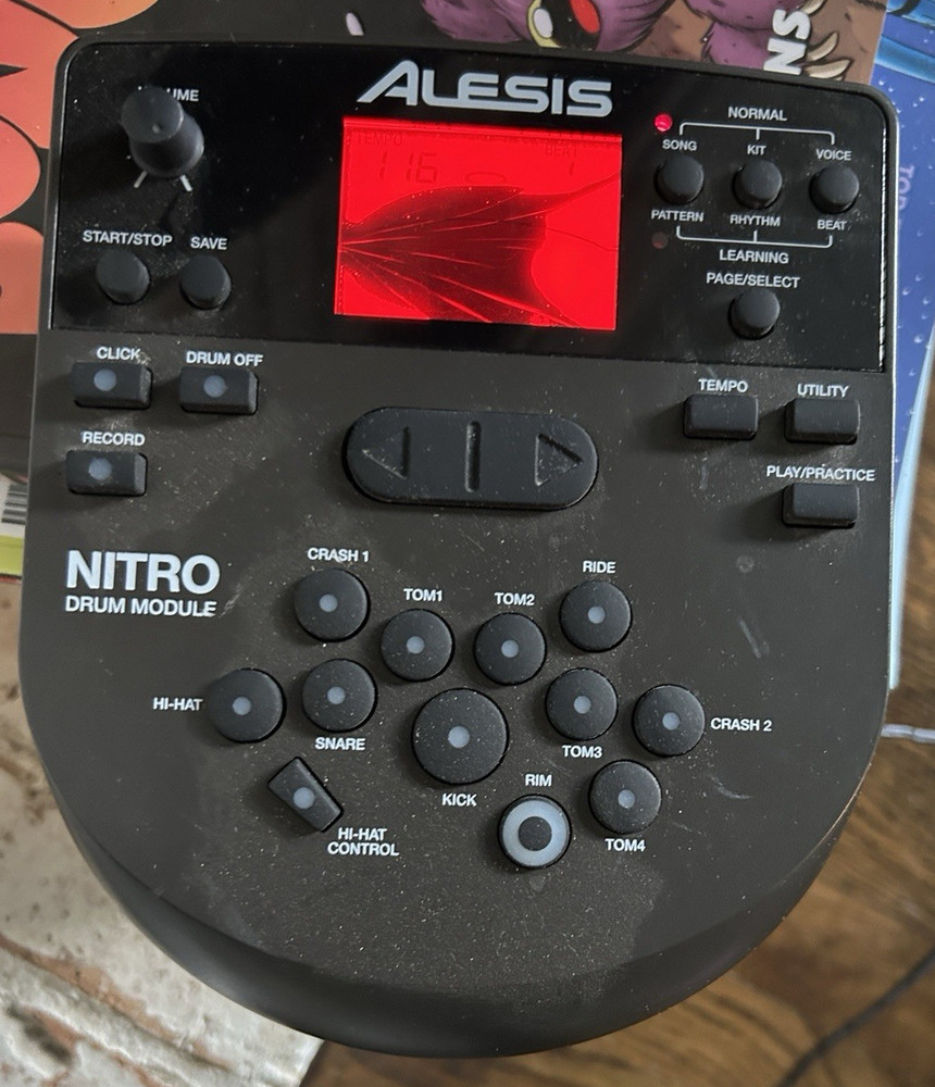 Alesis Nitro DM7X Drum Module + Power Cable - Cracked Screen, Semi Functional