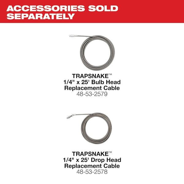 Milwaukee Tool 49-16-2573 Trapsnake 25 Ft. Auger With Cable Drive Drain Cleaner