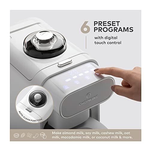 ChefWave Milkmade Dairy Alternative Vegan Nut Milk Maker Machine - Silver/Black