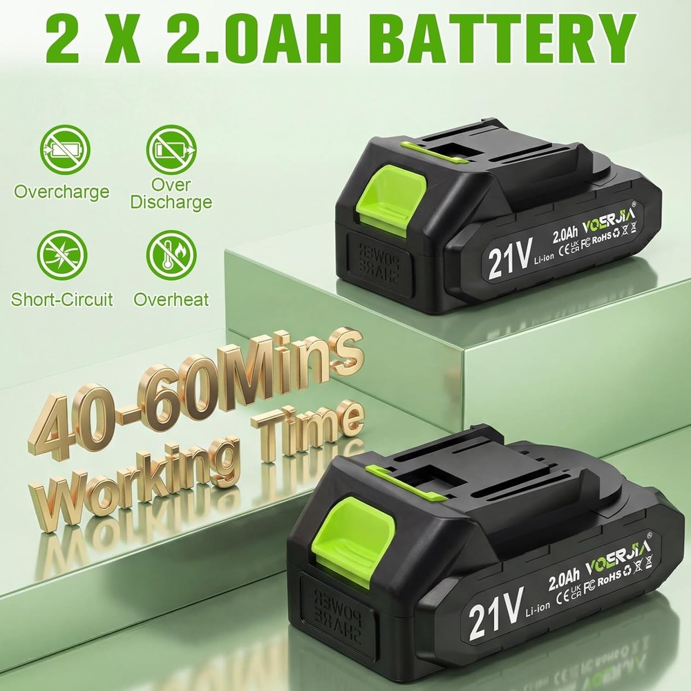 21V Battery Weed Eater & String Trimmer with Wheeled Edger