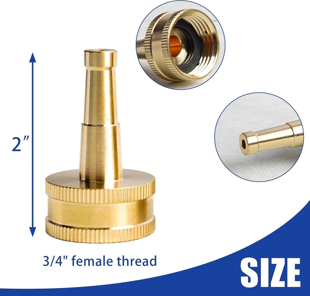 Versatile 2-Pack Jet Nozzles for Cleaning & Watering - Solid Brass Construction