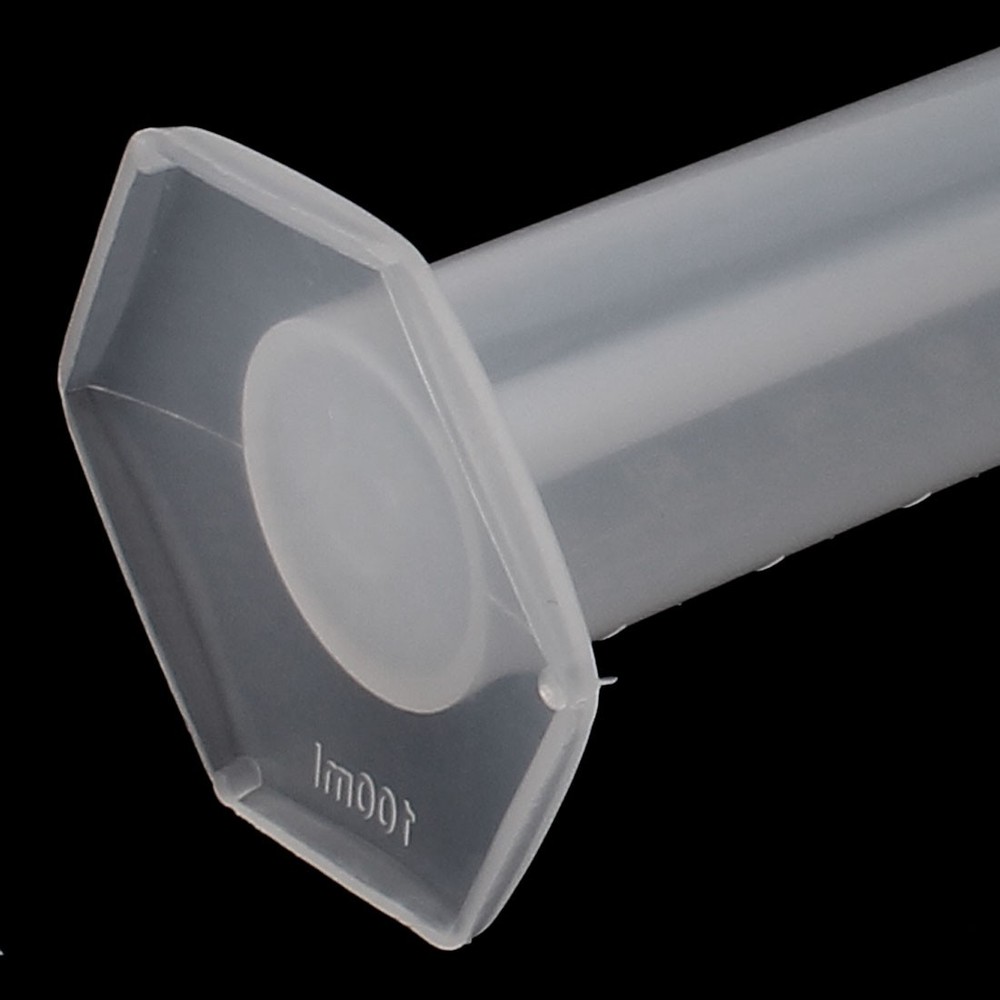 Laboratory Test 100ml Clear White Plastic Hex Base Measuring Beaker Cup