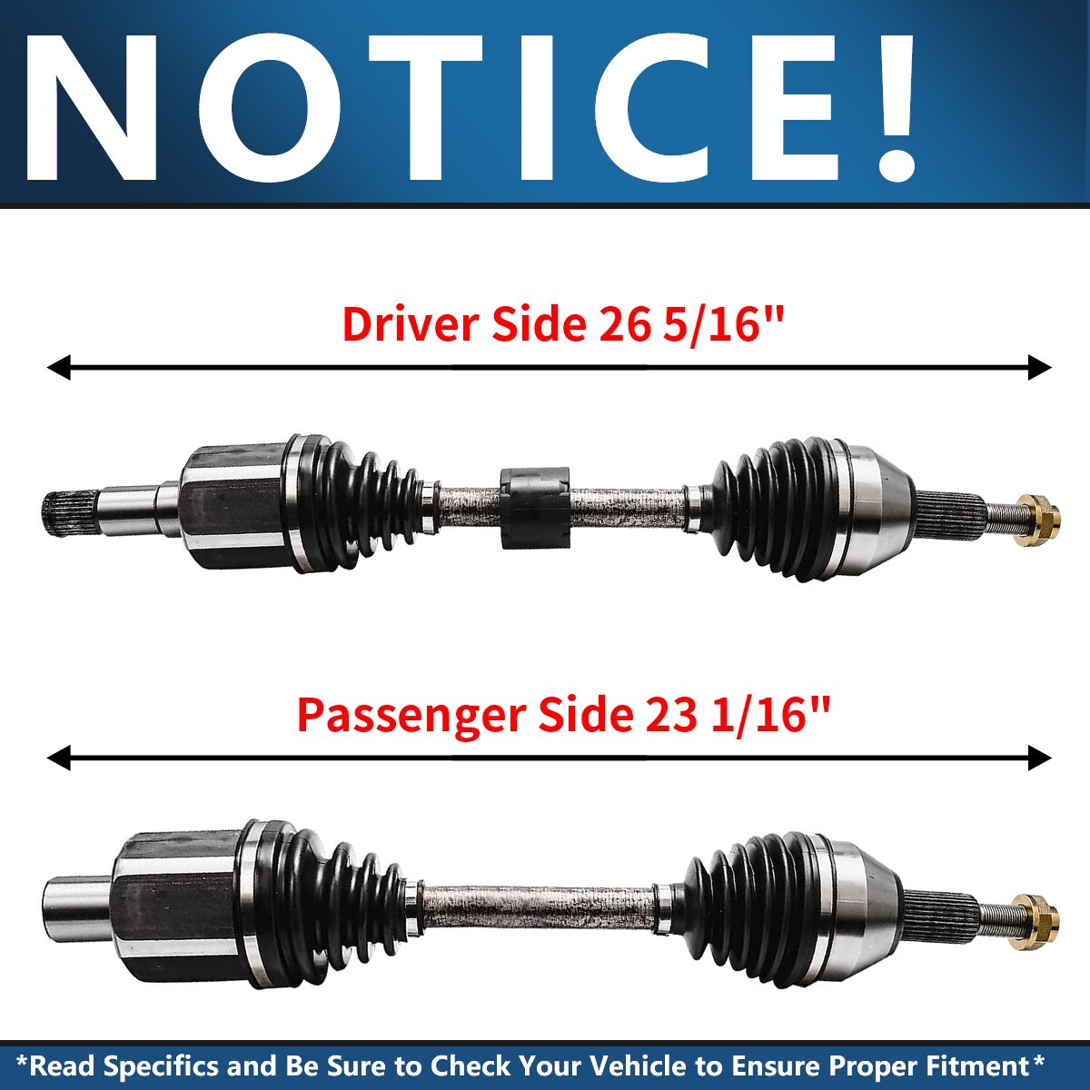 2pc Front CV Axle Shaft Assembly for Town & Country Dodge Grand Caravan Ram C/V