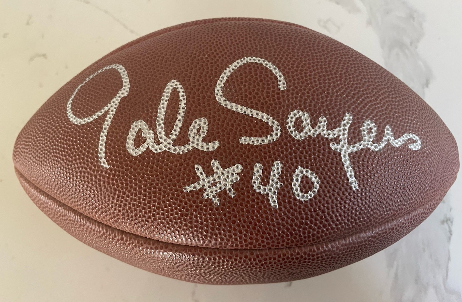 Gale Sayers Signed Official 75th Anniversary Leather Game Football