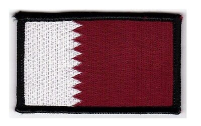 QATAR Flag 2" x 3.5" Hook & Loop 2 Piece Patch
